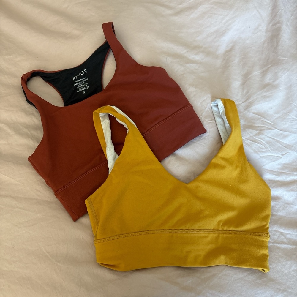 Ethos mustard and terracotta Sports Bras